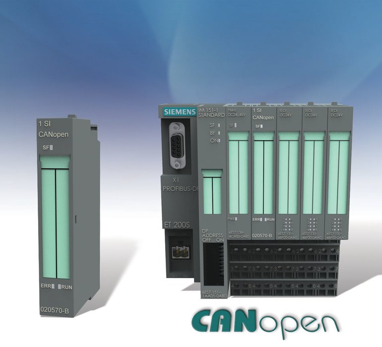 Le module CANopen pour ET200S permet de connecter les systèmes d’automation et de contrôle Siemens à CANopen